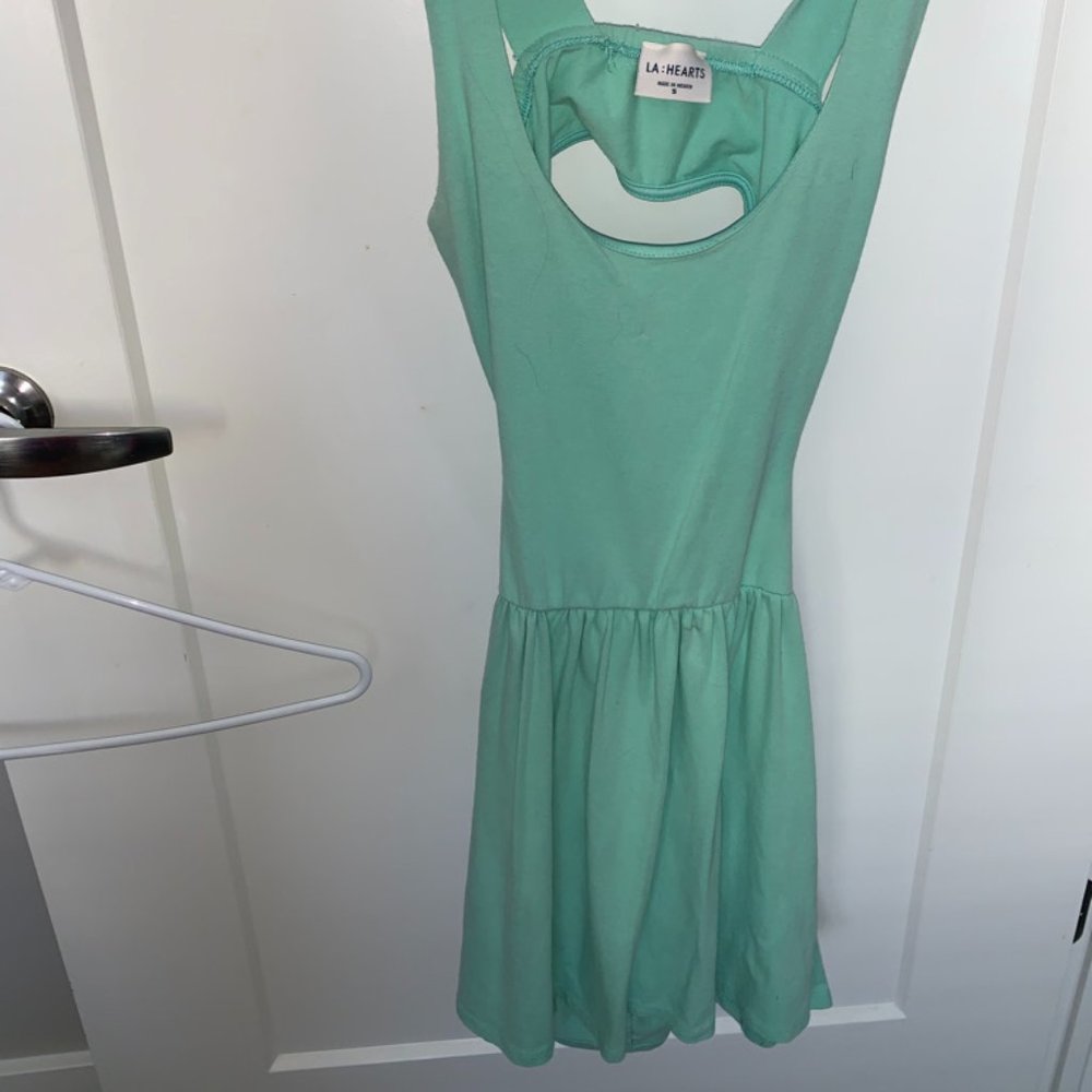 mint green backless dress